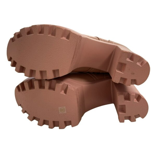 Cape Robbin Size 8 Nude Lug Heel Sole Platform Ankle Boots NWB - Picture 6 of 8